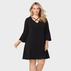 Beyond By Ashley Graham Velvet Criss Cross Dress